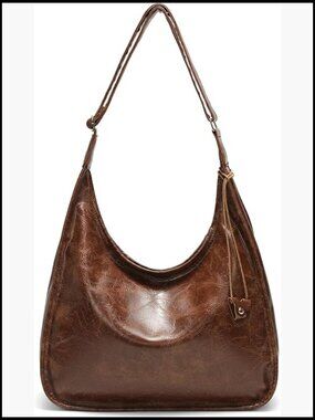Vintage Hobo Tote Bag Slouchy Shoulder Purse with Adjustable Strap Roomy